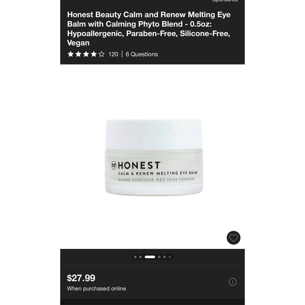 Honest Calm & Renew Melting Eye Balm .5oz